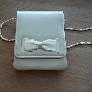 White Satin purse